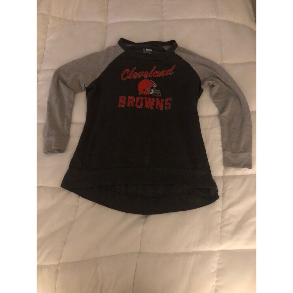 Cleveland Browns NFL Team Apparel long sleeve women's Brown Gray XL‎